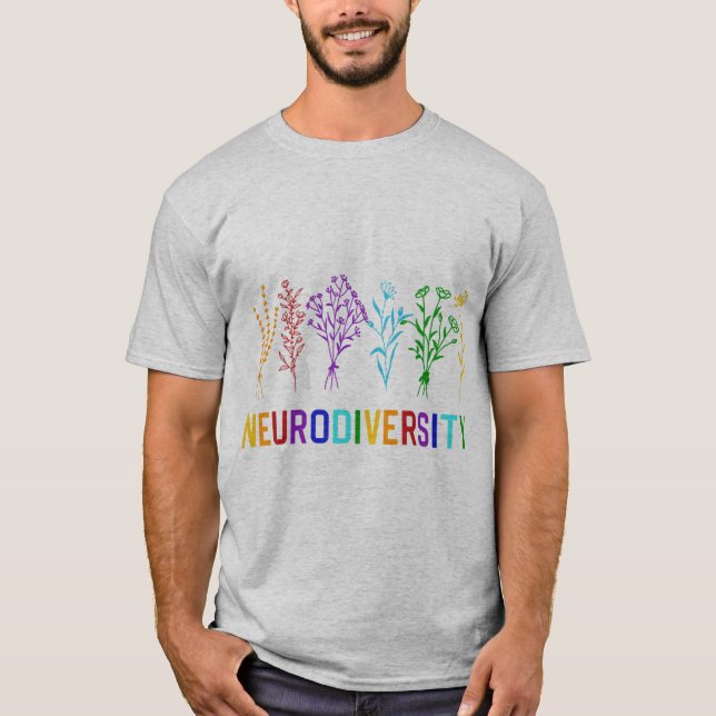 Celebrate Neurodiversity with this great rainbow f T-Shirt (Front)