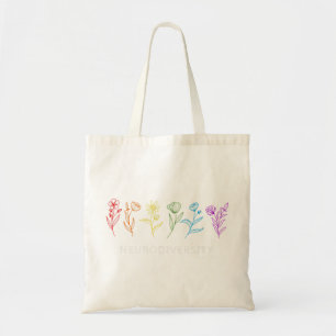 Celebrate Neurodiversity with this great rainbow f Tote Bag