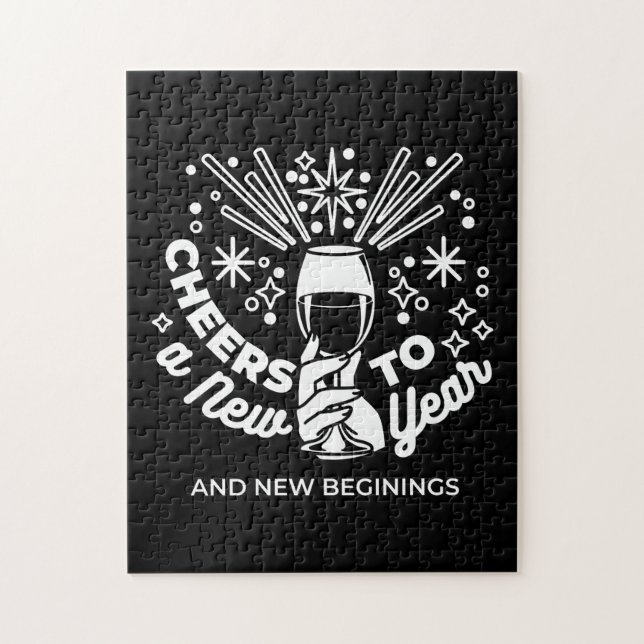 Celebrate New Beginnings Wine Glass Illustration 2 Jigsaw Puzzle (Vertical)