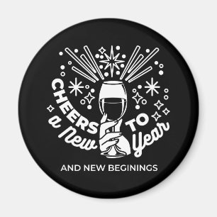 Celebrate New Beginnings Wine Glass Illustration 2 Magnet