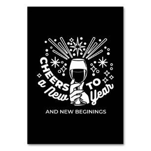Celebrate New Beginnings Wine Glass Illustration 2 Table Number
