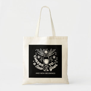 Celebrate New Beginnings Wine Glass Illustration Tote Bag