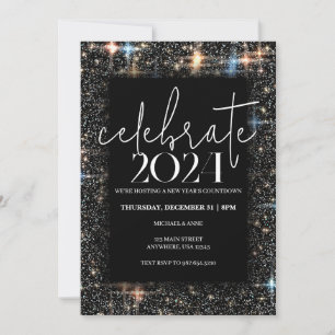 Celebrate New Year Sparkling Invitation