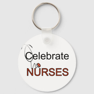Celebrate Nurses T-shirts and Gifts Keychain