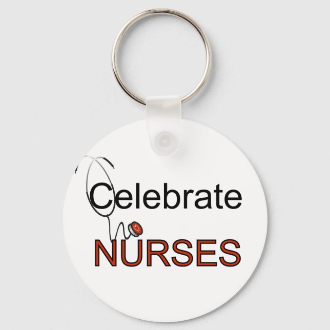 Celebrate Nurses T-shirts and Gifts Keychain (Front)