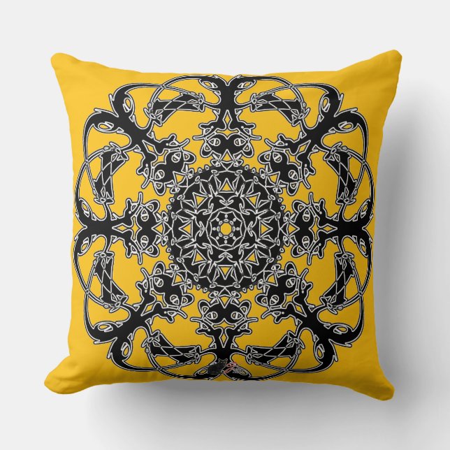 Celebrate Octa Glyph Throw Pillow (Front)