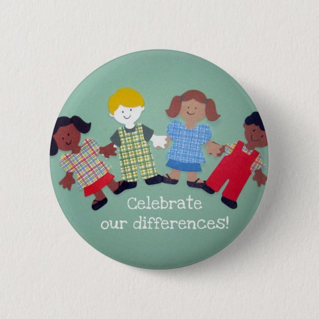 Celebrate Our Differences! 2 Inch Round Button (Front)