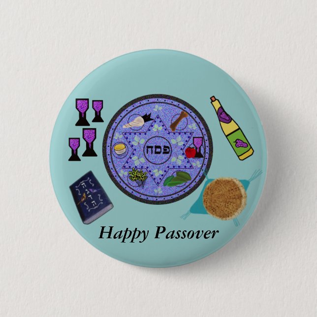 Celebrate Passover 2 Inch Round Button (Front)
