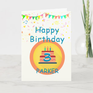 Celebrate! Personalized 3rd Birthday Card