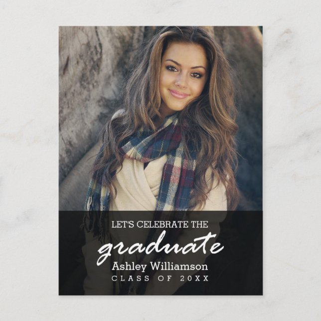 Celebrate Photo Graduation Party Invitation Postcard (Front)