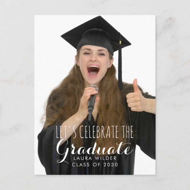 Celebrate Photo Graduation Party Invitation Postcard (Front)