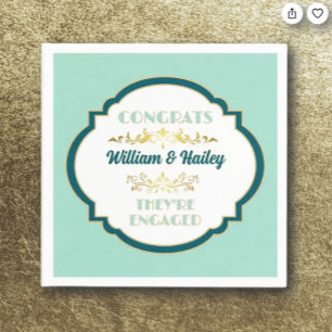 Celebrate! Pretty Engagement Party Napkin