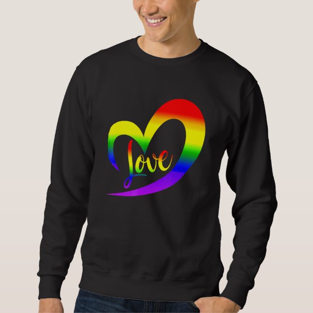Celebrate Pride With Love Lgbt Pride Rainbow Half  Sweatshirt (Front)