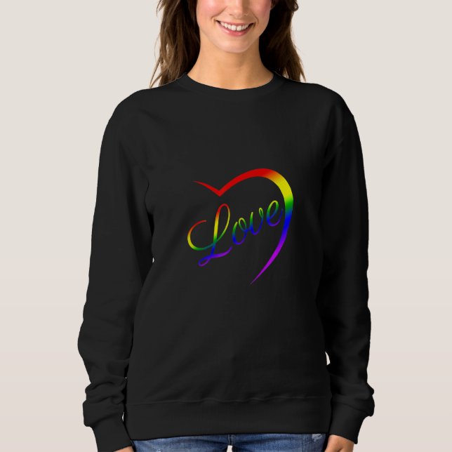 Celebrate Pride With Love Lgbt Pride Rainbow Half  Sweatshirt (Front)