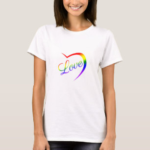 Celebrate Pride With Love Lgbt Pride Rainbow Half  T-Shirt