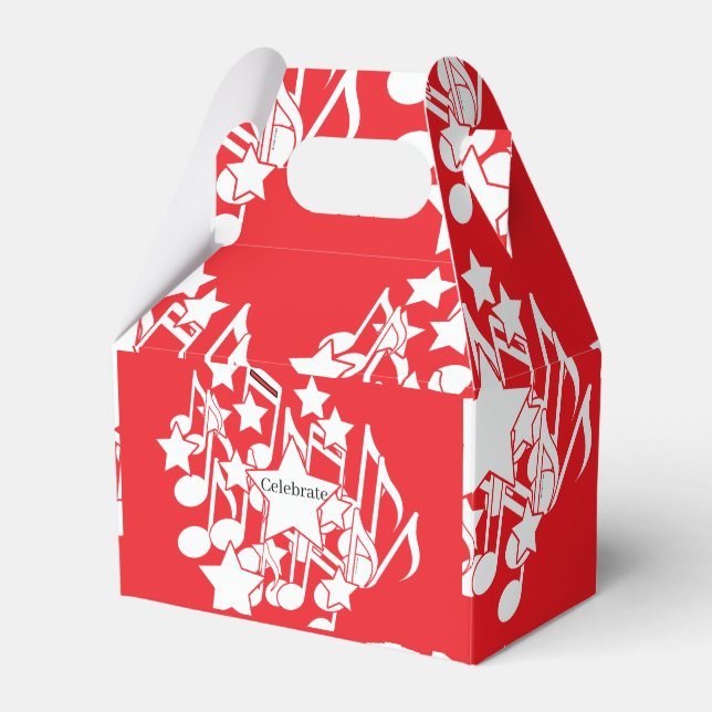 Celebrate Red Decorative Gable Favor Box (Front Side)