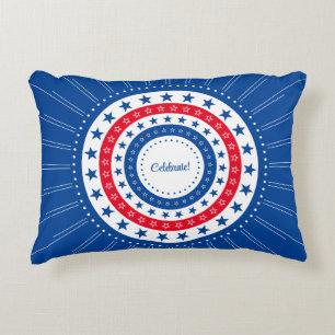 Celebrate Red, White, and Blue Stars Accent Pillow
