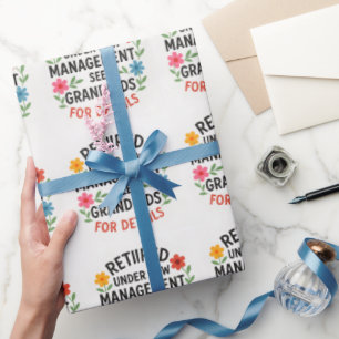 Celebrate Retirement Colorful Typography Humor Wrapping Paper