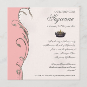 Celebrate Royally Princess Birthday Party Girl Invitation
