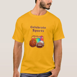 Celebrate Sports Gold   T-Shirt