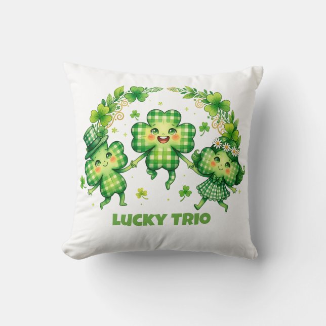 Celebrate St. Patrick’s Day Throw Pillow (Front)