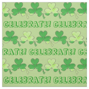 Celebrate St. Patrick's Day Green Shamrock Clover Fabric