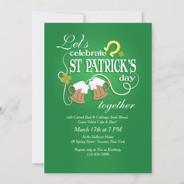 Celebrate St. Patrick's Day Invitation (Front)