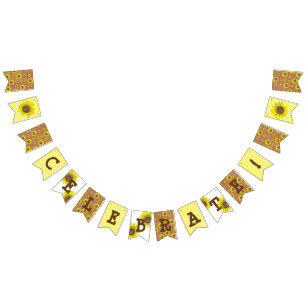 Celebrate Sunflower brown and yellow Party Banner