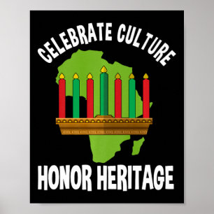Celebrate The Culture Honour Heritage Kwanzaa Afri Poster