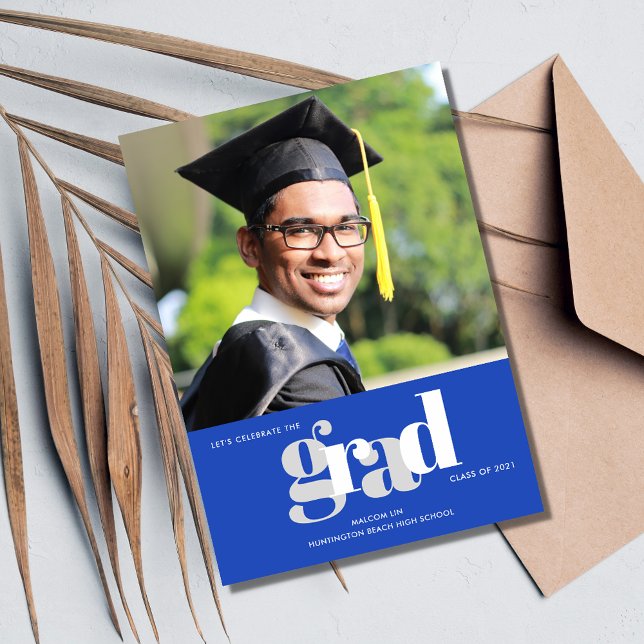 Celebrate the Grad Blue Photo Party Announcement (Creator Uploaded)