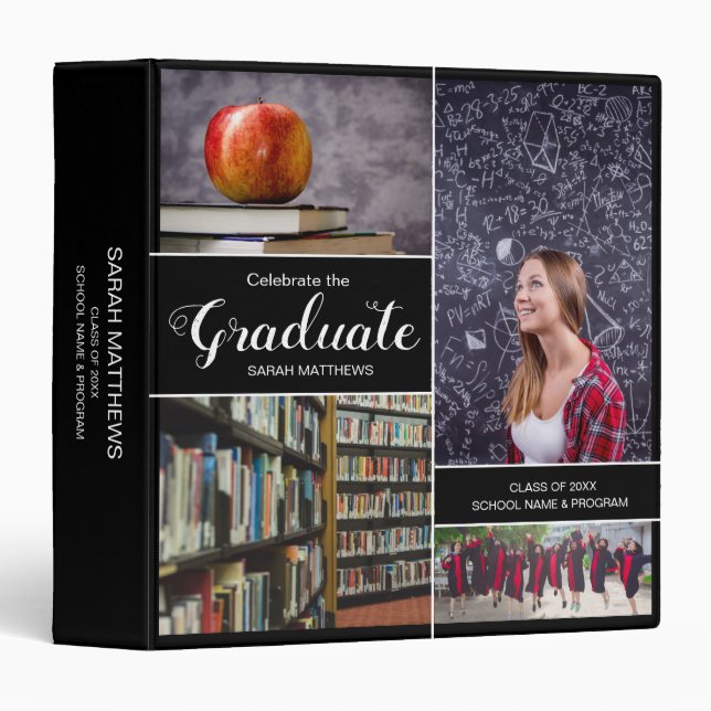 Celebrate the Graduate Personalized Photo Collage  Binder (Front/Spine)