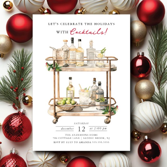 Celebrate the Holidays Christmas Cocktail Party Invitation (Creator Uploaded)