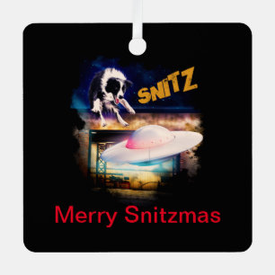 Celebrate the holidays with Bob's Saucer Repair Metal Ornament