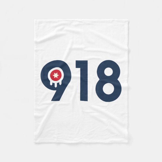 Celebrate The Nine One Eight Tulsa Oklahoma 918 Ar Fleece Blanket (Front)