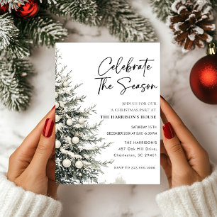 Celebrate The Season Christmas dinner party Invitation
