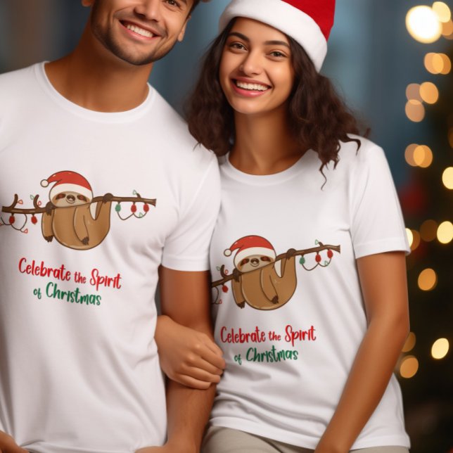 Celebrate the spirit of Christmas Santa Sloth T-Shirt (Creator Uploaded)
