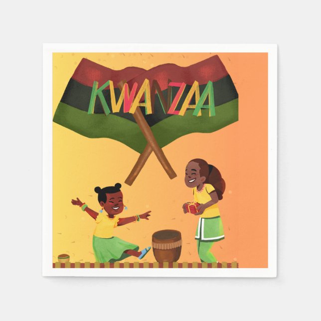 "Celebrate Unity: A Joyful Kwanzaa Gathering" Napkin (Front)