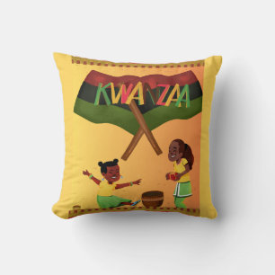 "Celebrate Unity: A Joyful Kwanzaa Gathering" Throw Pillow