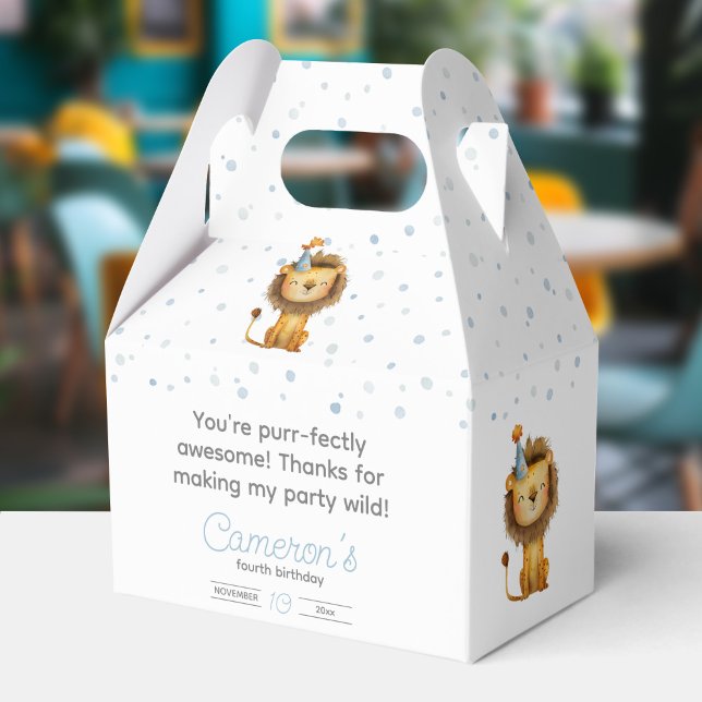 Celebrate with a Roar! Boy's Lion Birthday Favor Box (Creator Uploaded)