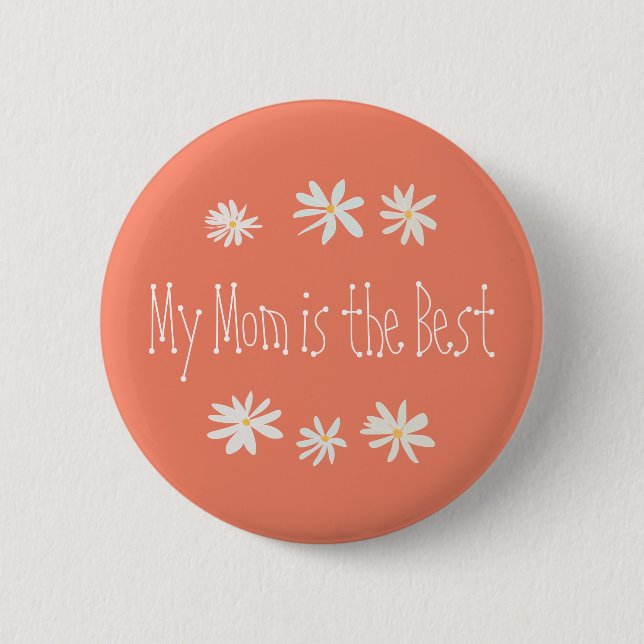 Celebrate with Blooms: Six Daisies 2 Inch Round Button (Front)