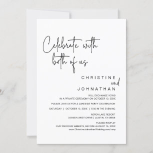 Celebrate with both of us, Wedding Elopement Party Invitation