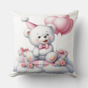 Celebrate with Comfort: The Teddy Bear Party Throw Pillow