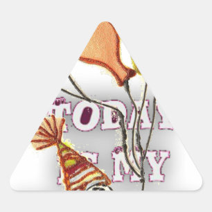 Celebrate with Our Playful Birthday Greeting Happy Triangle Sticker