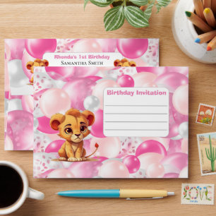 Celebrate with Personalized lion Fun Envelope