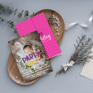 Celebrate with Smiles! Party Time Photo Birthday Invitation