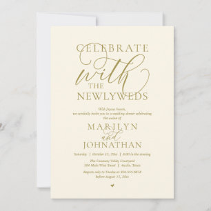 Celebrate with the newlyweds, Best Wedding Dinner Invitation