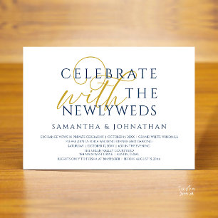 Celebrate with the Newlyweds Elegant Reception Invitation