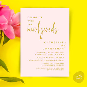 Celebrate With The Newlyweds Modern Wedding Dinner Invitation