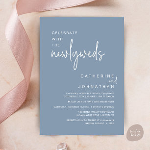 Celebrate With The Newlyweds Modern Wedding Dinner Invitation