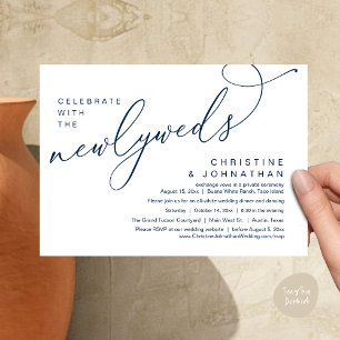 Celebrate with the Newlyweds, Romantic Wedding Invitation